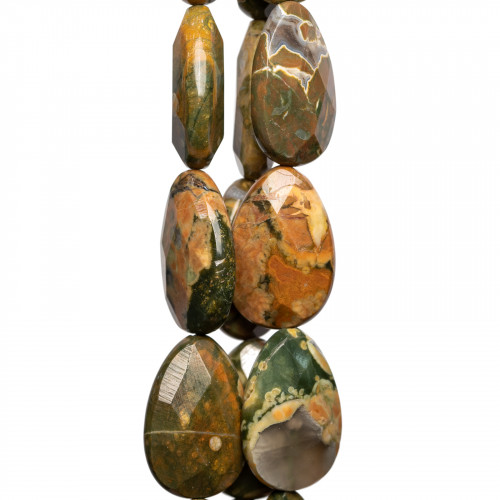 Rhyolite Drops Faceted Plate 20x30mm