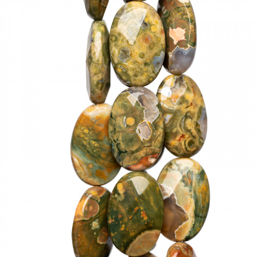 Rhyolite Oval Flat Faceted 30x40mm