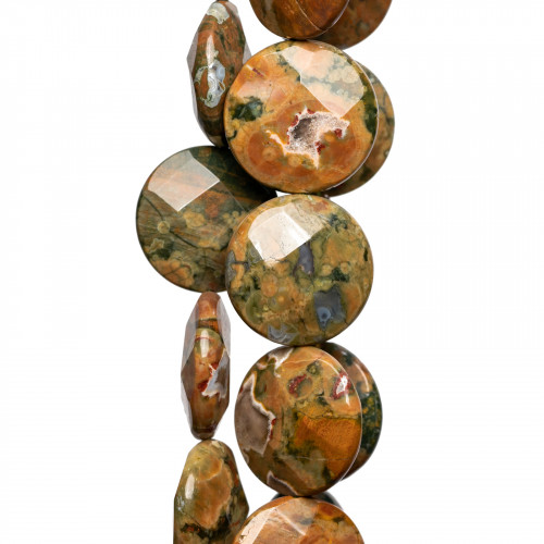 Rhyolite Round Flat Faceted 25mm