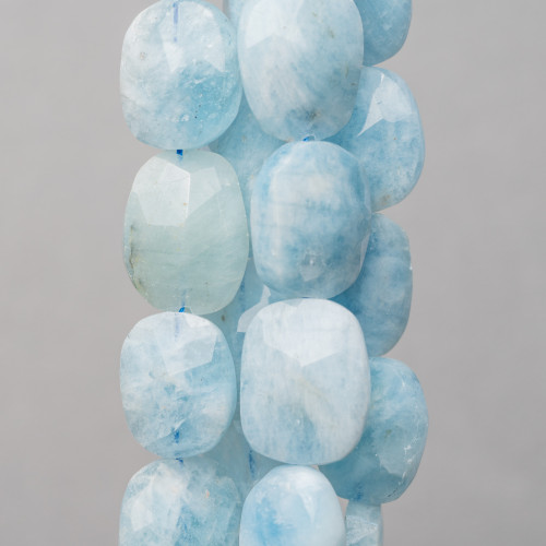 Aquamarine Milk Stone Irregular Faceted Flat (KYJ) 18mm