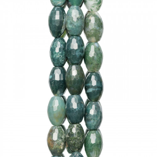 Agate Musc Indienne Riz Facetté 10x16mm