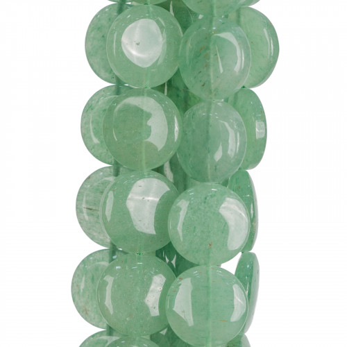 Green Aventurine Round Flat Smooth 16mm