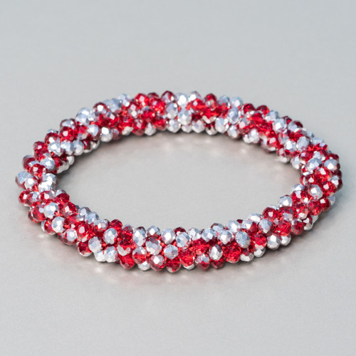 Elastic Bracelet of Intertwined Crystals 10mm with 4.5mm Crystals 1pc MOD11