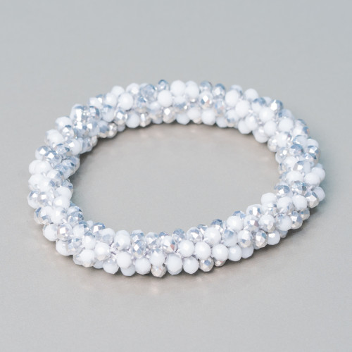 Elastic Bracelet of Intertwined Crystals 10mm with 4.5mm Crystals 1pc MOD13