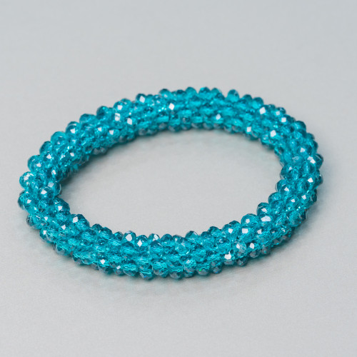 Elastic Bracelet of Intertwined Crystals 10mm with 4.5mm Crystals 1pc MOD14