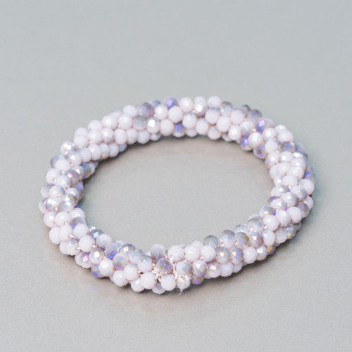 Elastic Bracelet of Intertwined Crystals 10mm with 4.5mm Crystals 1pc MOD15