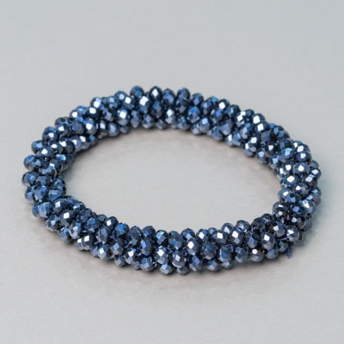 Elastic Bracelet of Intertwined Crystals 10mm with 4.5mm Crystals 1pc MOD17