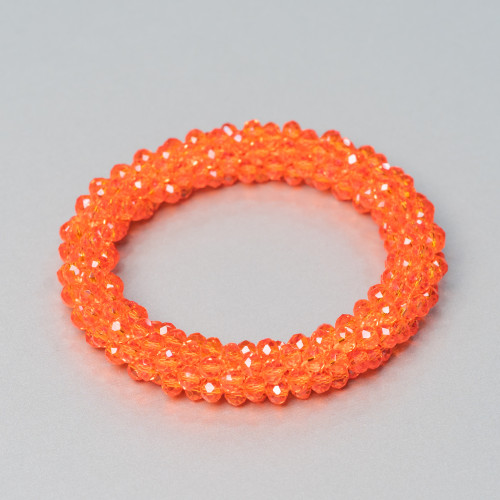 Elastic Bracelet of Intertwined Crystals 10mm with 4.5mm Crystals 1pc MOD18