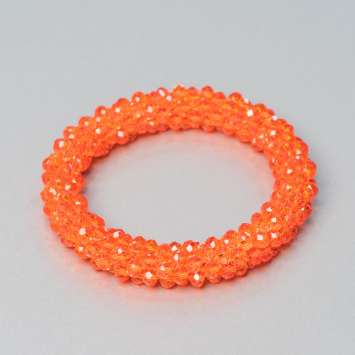 Bracciale Elastico Di Cristalli Intrecciati 10mm Con Cristalli da 4,5mm 1pz MOD18