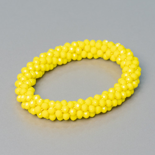 Bracciale Elastico Di Cristalli Intrecciati 10mm Con Cristalli da 4,5mm 1pz MOD2