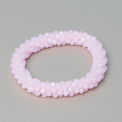 Bracciale Elastico Di Cristalli Intrecciati 10mm Con Cristalli da 4,5mm 1pz MOD20