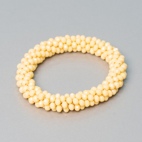 Elastic Bracelet of Intertwined Crystals 10mm with 4.5mm Crystals 1pc MOD23