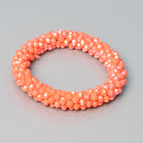 Bracciale Elastico Di Cristalli Intrecciati 10mm Con Cristalli da 4,5mm 1pz MOD27