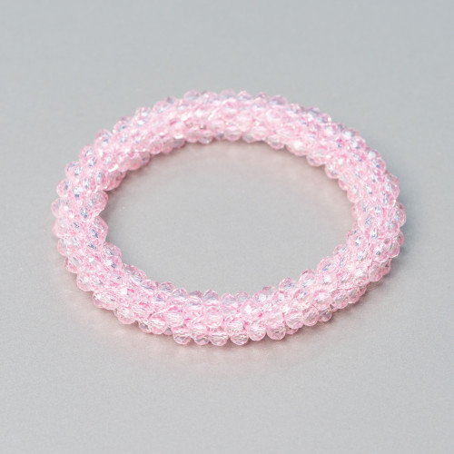 Elastic Bracelet of Intertwined Crystals 10mm with 4.5mm Crystals 1pc MOD30