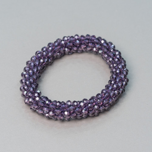 Elastic Bracelet of Intertwined Crystals 10mm with 4.5mm Crystals 1pc MOD33