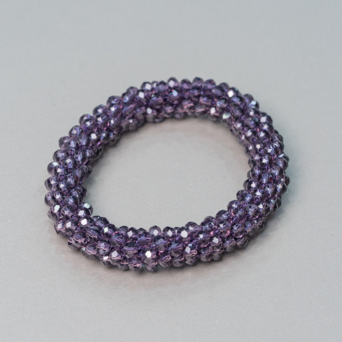 Bracciale Elastico Di Cristalli Intrecciati 10mm Con Cristalli da 4,5mm 1pz MOD33