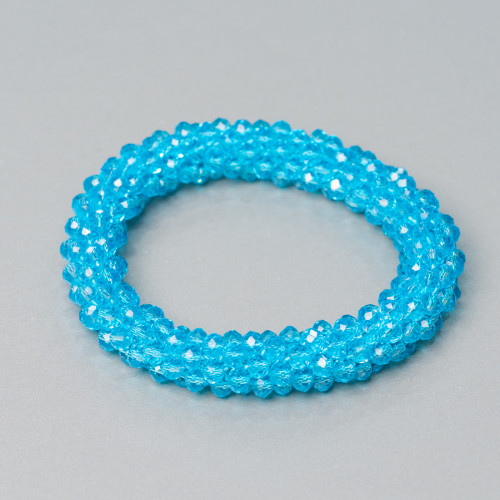 Elastic Bracelet of Intertwined Crystals 10mm with 4.5mm Crystals 1pc MOD36