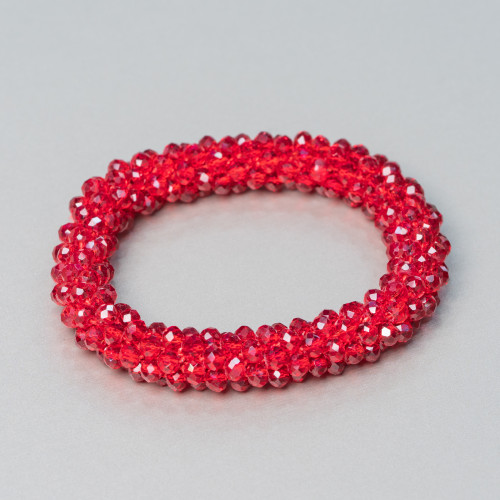 Elastic Bracelet of Intertwined Crystals 10mm with 4.5mm Crystals 1pc MOD4