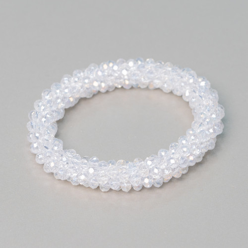 Elastic Bracelet of Intertwined Crystals 10mm with 4.5mm Crystals 1pc MOD41