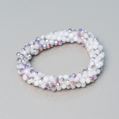 Elastic Bracelet of Intertwined Crystals 10mm with 4.5mm Crystals 1pc MOD42