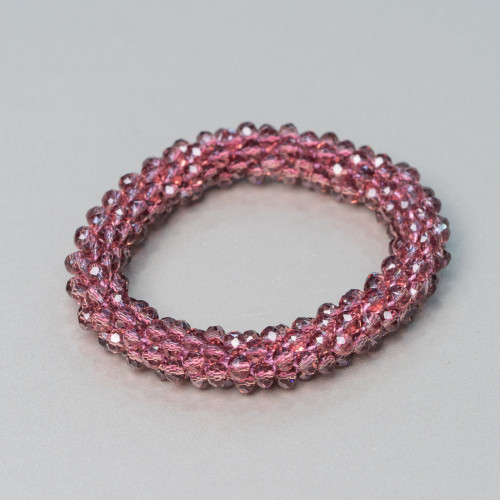Elastic Bracelet of Intertwined Crystals 10mm with 4.5mm Crystals 1pc MOD45