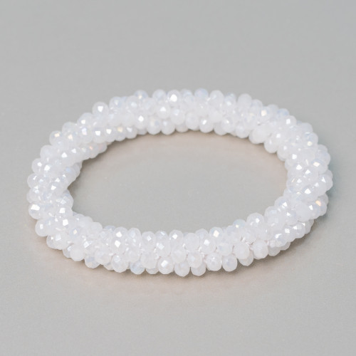 Elastic Bracelet of Intertwined Crystals 10mm with 4.5mm Crystals 1pc MOD46