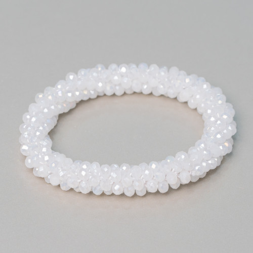 Bracciale Elastico Di Cristalli Intrecciati 10mm Con Cristalli da 4,5mm 1pz MOD46