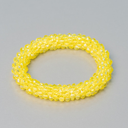 Bracciale Elastico Di Cristalli Intrecciati 10mm Con Cristalli da 4,5mm 1pz MOD48