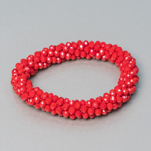 Bracciale Elastico Di Cristalli Intrecciati 10mm Con Cristalli da 4,5mm 1pz MOD49