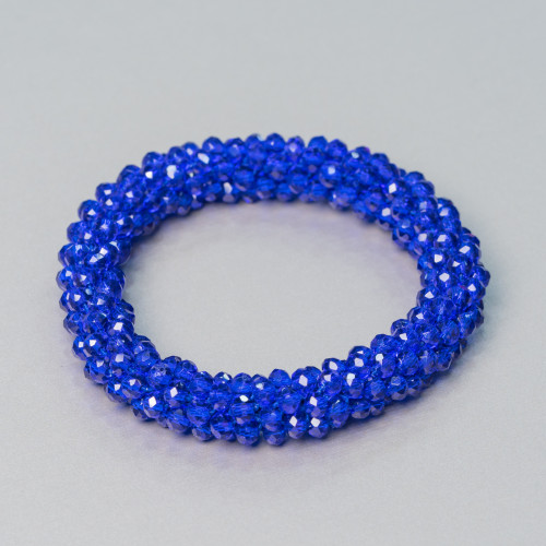 10mm Twisted Crystal Elastic Bracelet With 4.5mm Crystals 1pc MOD8