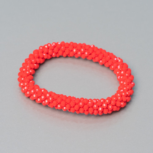 Bracciale Elastico Di Cristalli Intrecciati 9mm Con Cristalli da 3,5mm 1pz