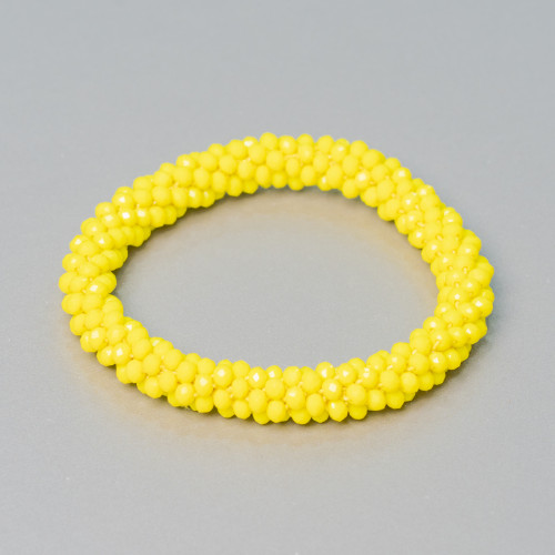 Bracciale Elastico Di Cristalli Intrecciati 9mm Con Cristalli da 3,5mm 1pz MOD4