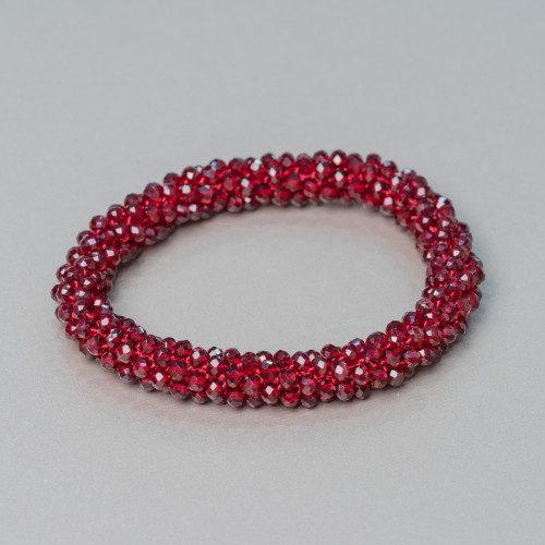 Elastic Bracelet of Intertwined Crystals 9mm with 3.5mm Crystals 1pc MOD6