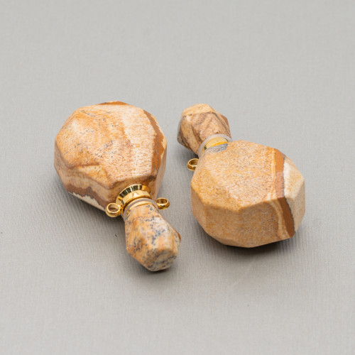 Componente colgante de botella de piedras preciosas 20x38 mm 2 piezas Pietra Paesena
