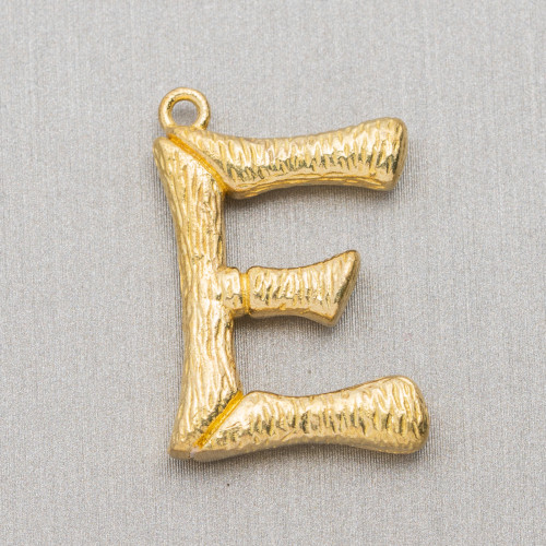 Bronze Alphabet Letter Pendant Component 15pcs 15-24mm E