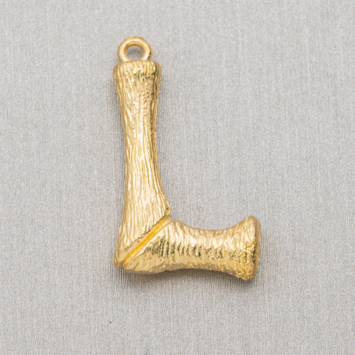 Bronze-Anhänger-Komponenten-Alphabet-Buchstaben, 15 Stück, 15–24 mm, L