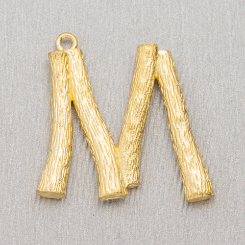 Bronze-Alphabet-Buchstaben-Anhänger-Komponente, 15 Stück, 15–24 mm, M