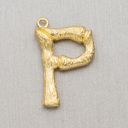 Bronze-Anhänger-Komponenten-Alphabet-Buchstaben, 15 Stück, 15–24 mm, P