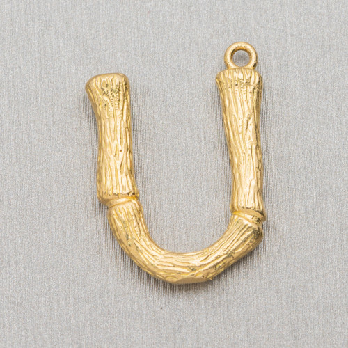 Bronze-Alphabet-Buchstaben-Anhänger-Komponente, 15 Stück, 15–24 mm U