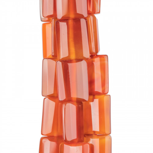 Red Carnelian Flat Faceted Rectangle 16mm