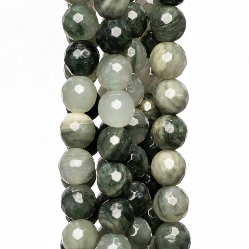 Faceted Green Jasper 14mm