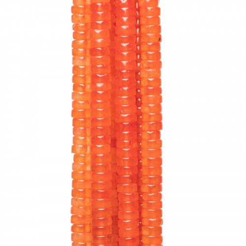 Orange Jade Smooth Tubular Washers 4x2mm