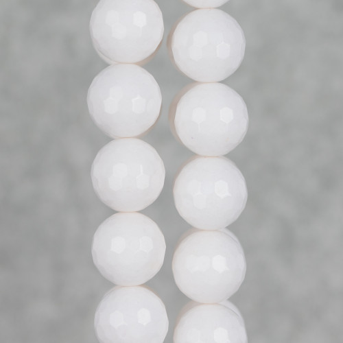 Faceted White Jade 18mm