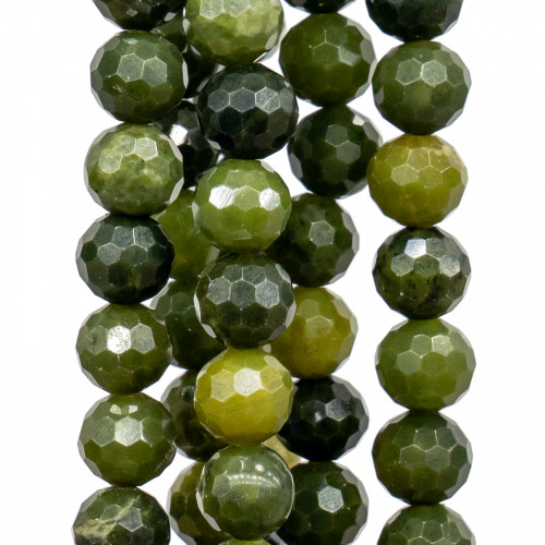 MachineCut Faceted Canadian Jade 8mm