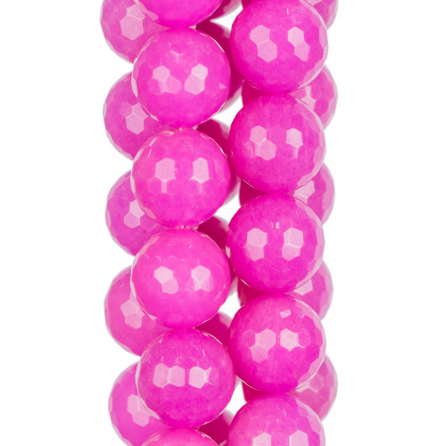 Fuchsia Jade Faceted 18mm Clear