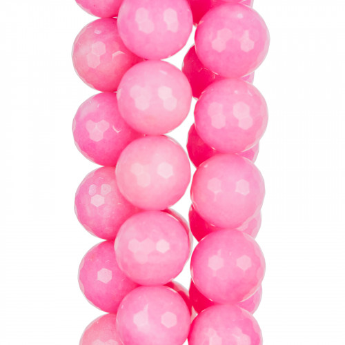 Faceted Fuchsia Jade 18mm Light Pink