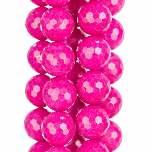 Faceted Fuchsia Jade 18mm Intense