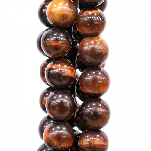 Natural Red Tiger Eye Smooth Round 12mm