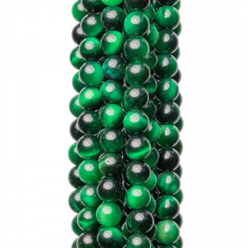 Emerald Green Tiger Eye Smooth Round 04mm