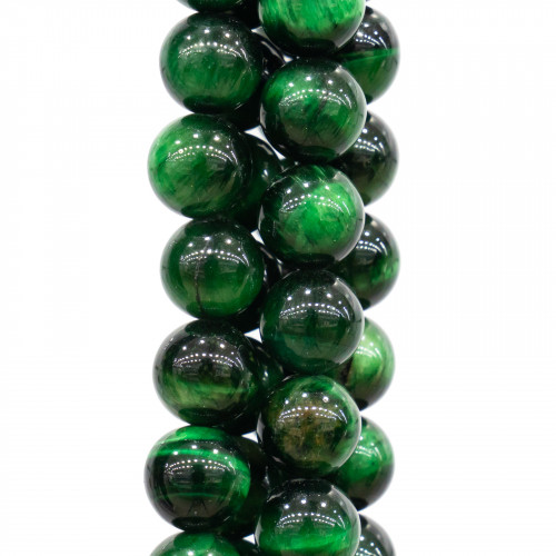 Emerald Green Tiger Eye Smooth Στρογγυλό 06mm